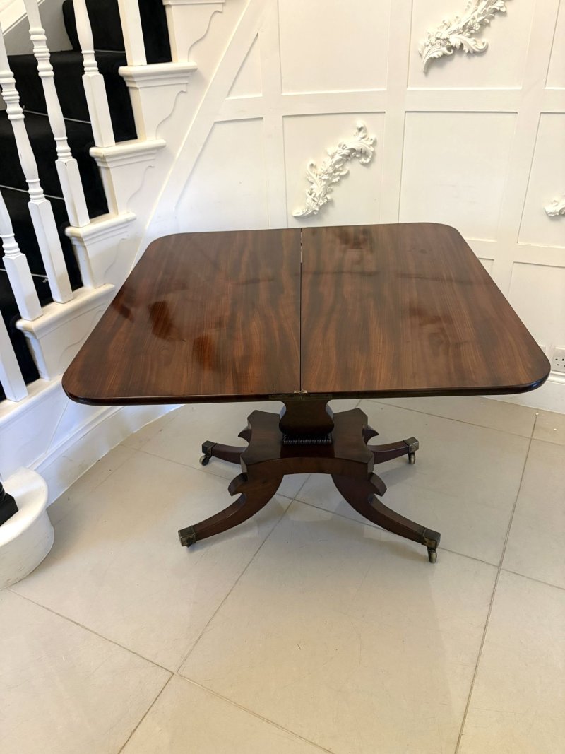 Outstanding Quality Antique Regency Figured Mahogany Tea/Console Table - Image 4